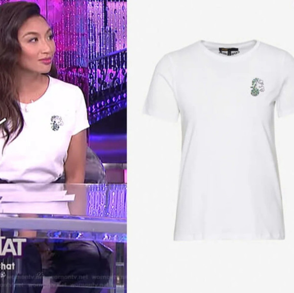 Maje Embellished Capricorn cotton T-shirt top - Picture 7 of 7